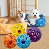 Cats and Dogs with Hollow Balls Cleaning Teeth Without  Deformation  Toys TPR Plastic Rubber Balls Christmas Bells Pet Toy Balls 1