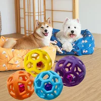 Cats and Dogs with Hollow Balls Cleaning Teeth Without  Deformation  Toys TPR Plastic Rubber Balls Christmas Bells Pet Toy Balls 1