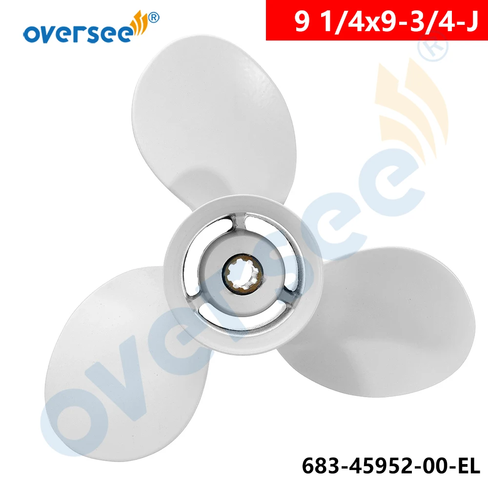 OVERSEE Propeller 683-45952-00-EL 9 1/4x9-3/4-J For YAMAHA Outboard Motor Motor Parsun Powertec 9.9HP 15HP 9-1/4 x-3/4-J