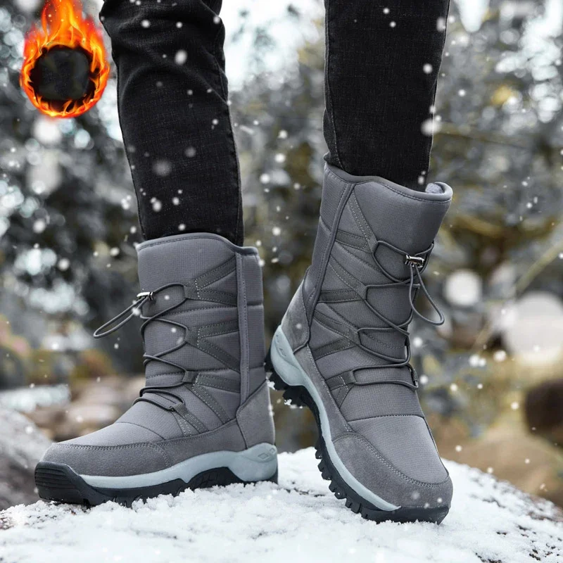 Women Snow Boots Winter Men Outdoor Shoes High Top Youth Boots Windproof Waterproof Warm Plush Anti-slip  Cotton Shoes