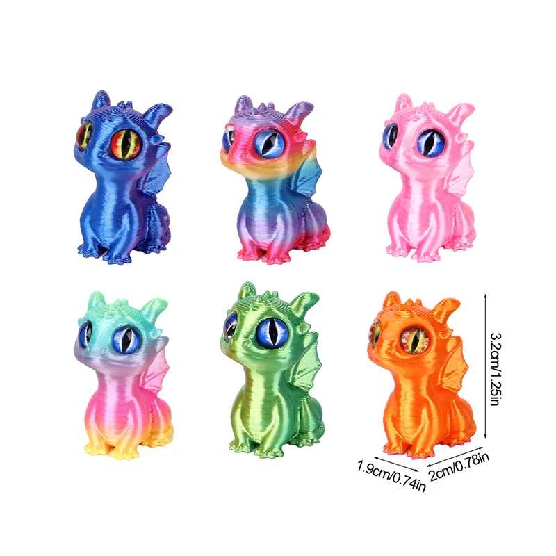 3D printed dragon ornaments 20/5pcs for kids birthday party favors pinata filler Easter Christmas gifts home table decorations
