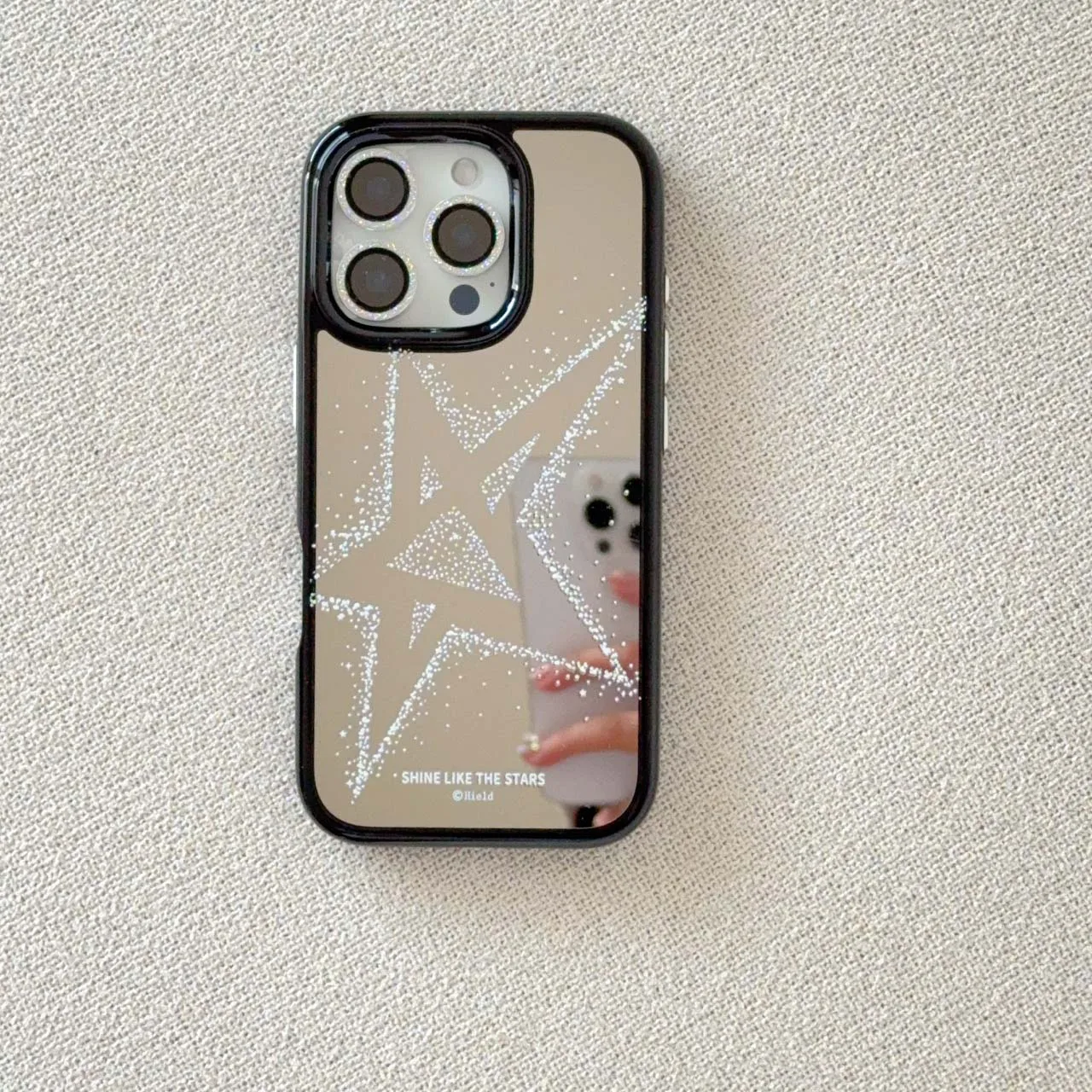 Shiny Stars Mirror Shell Cartoon Phone Case with Enhanced Protection