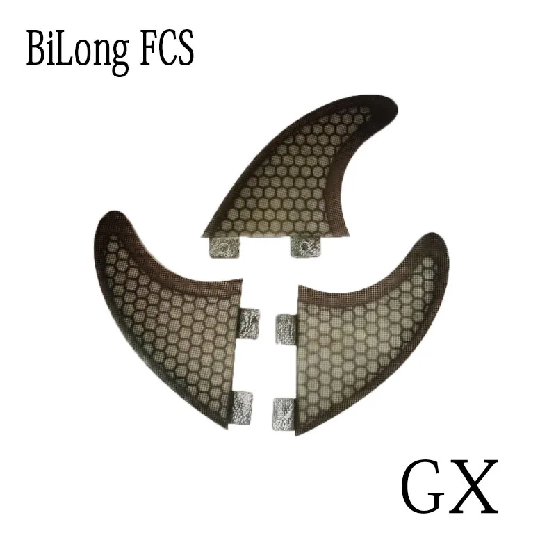 New Surfboard Fins 3PCS Set For BiLong FCS Box GX size Fiberglass Honeycomb with Carbon XS size Hot Sell Surf Fin Tri Fin