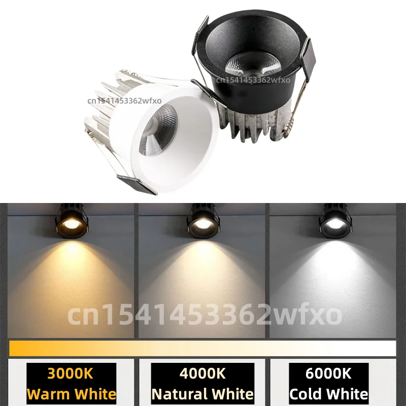 LED Downlight Dimmable Mini LED Downlight 3W10W 110V220V Anti-Glare Led Ceiling Lamp LED Spot Bedroom Kitchen wine cabi COB Recessed spotlight