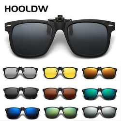 New TR90 Polarized Flip Up Clip on Sunglasses Men Women Photochromic Sunglasses Night Vision Anti Glare Driving Fishing Glasses
