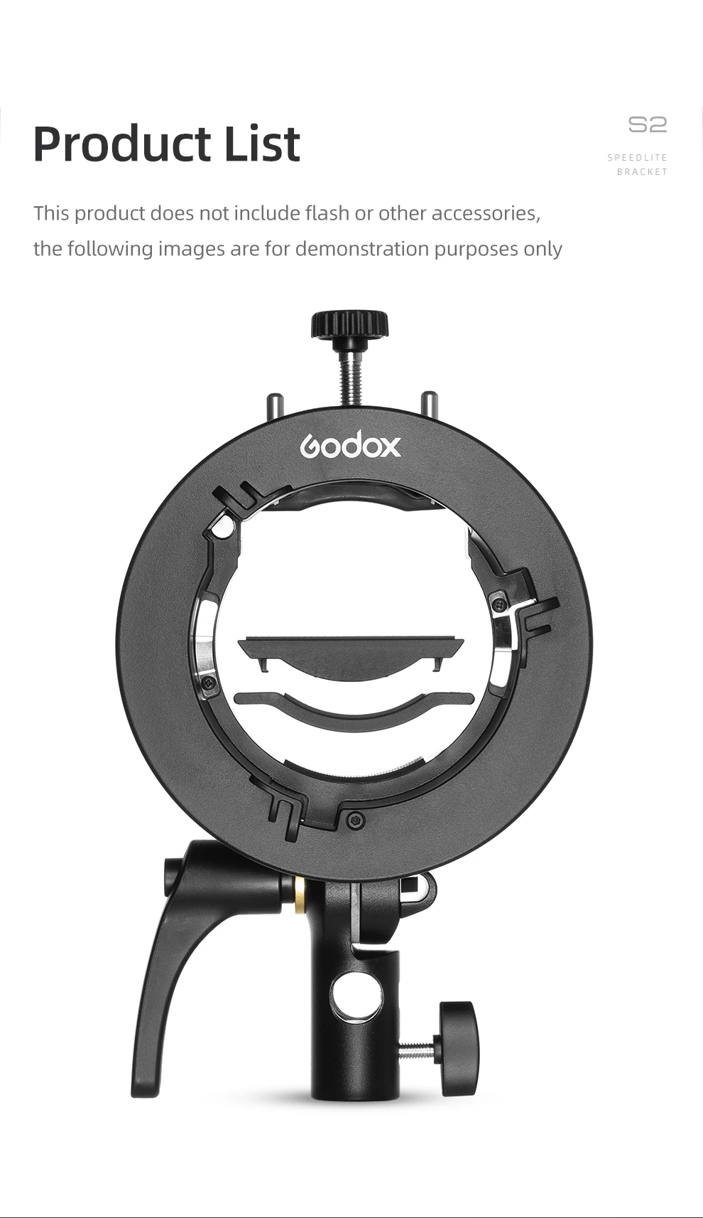 S2 Bowens Mount Flash S-type Holder Bracket for V1 V860II AD200 AD400PRO Speedl