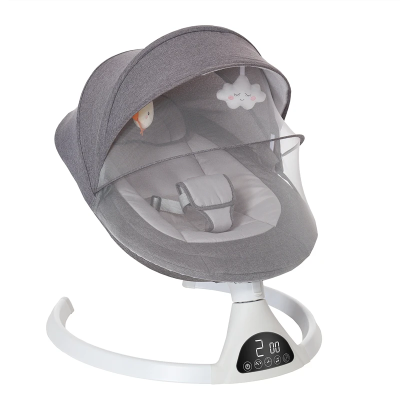 

swing chair with music lullaby electric cradles for newborns with a high-tech display Seat with embroidery design adjust