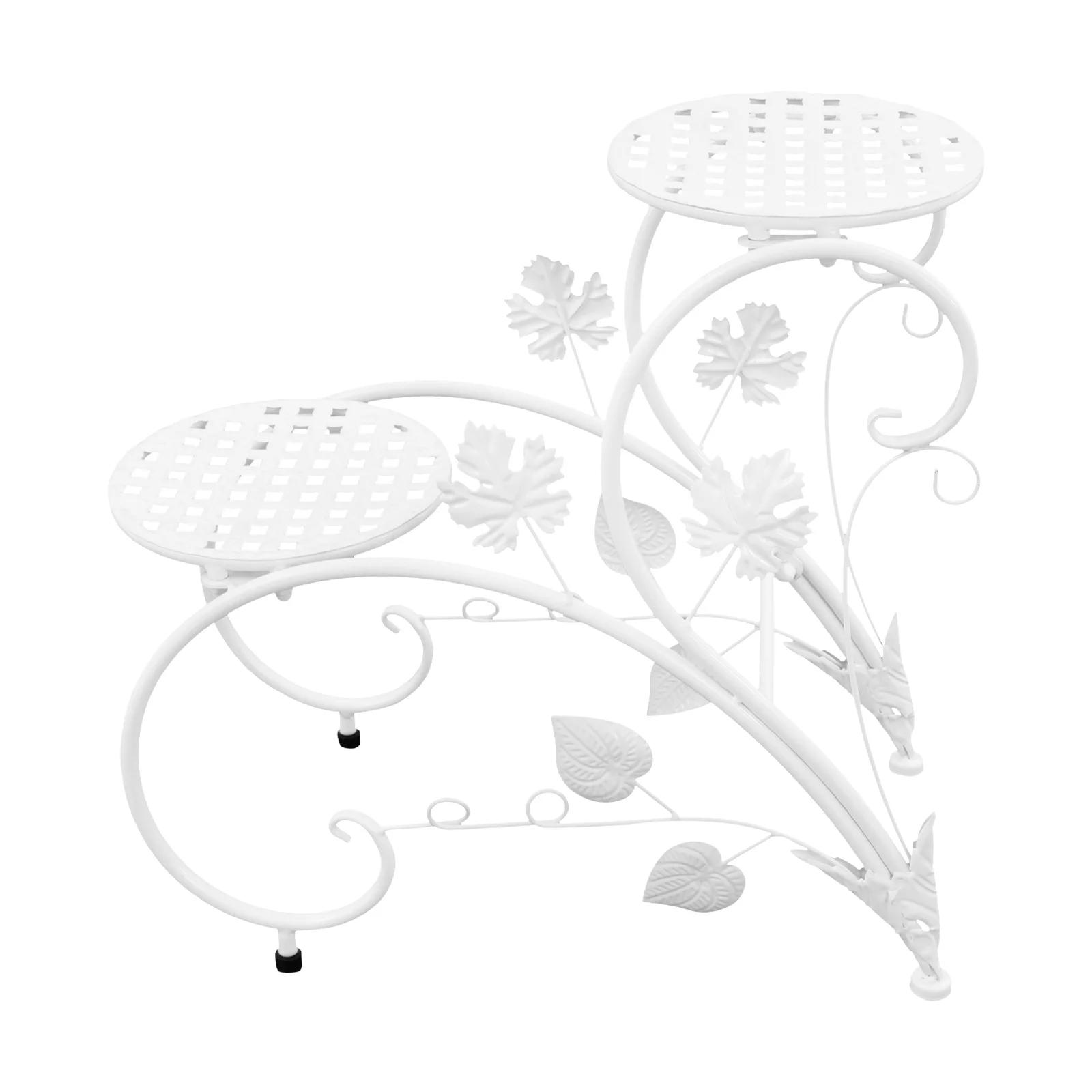 2er-Pack Metall-Blumenständer - Vintage Schwarz/Weiß Pflanzenregal für Balkon/Garten/Wohnzimmer – Detail 20
