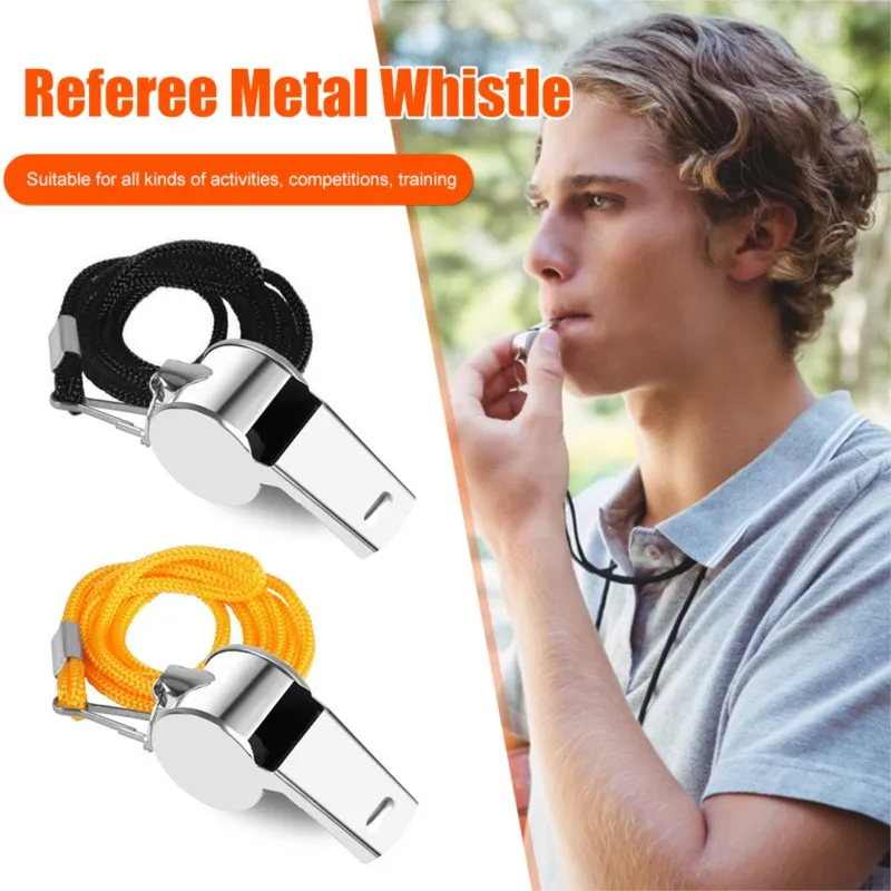 Premium Referee Whistles With Rope Extra Loud Sports Whistle Loud Crisp Sound Whistle For Competition Training