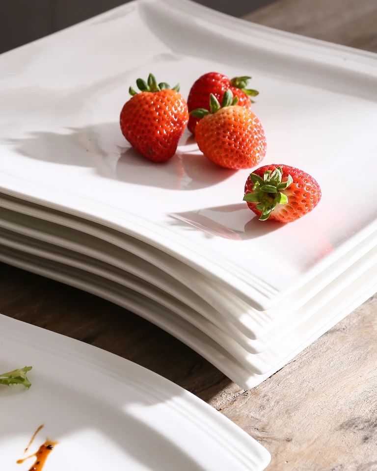 Malacasa Flora Ivory White Dinner Plates Set