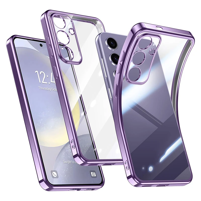 thumbnail image 1 of Plating Silicone Soft TPU Case For Samsung Galaxy A05 A15 A25 A35 A55 A04S A14 A24 A34 A54 A12 A22 A32 A52 A72 A82 M14 M53 F14, 1 of 5