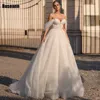 A-line Wedding Dresses Draped Pleat Off-The-Shoulder 2024 New Sleeveless Bride Dresses Brush Train Floor Length robe de mariée 4