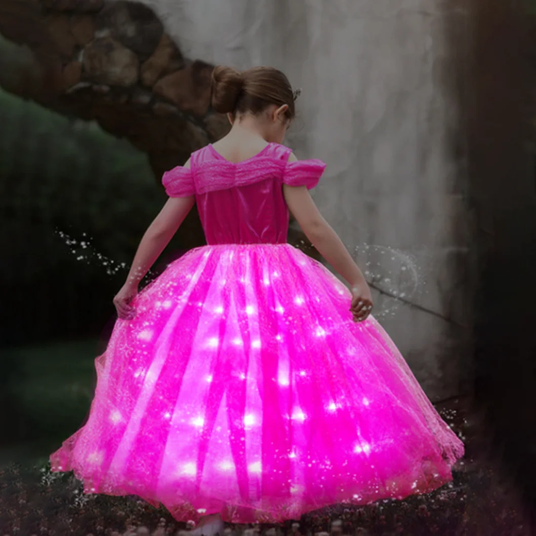 Robe De Princesse Cendrillon Costume LED Lumineux Robe Princesse Fille  Halloween Déguisement Enfant Fille Carnaval Noël Fête D'anniversaire  Cosplay Fille 2 3 4 5 6 7 8 9 Ans (100) : : Jeux et Jouets