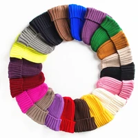 Knitted  Solid Edge Curl Colored Woolen Men's and Women's  Ear Protection Warm Fitting Hood  Autumn and Winter Hat Trend - Image 6