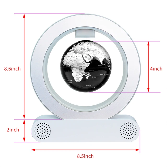 Bluetooth Magnetic Levitation Globe with LED Light, Floating Lamp Globe Christmas Birthday Gifts for Men/Husband/Boyfriend/Kids 6