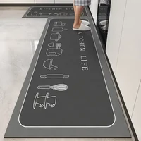 Mat for Kitchen Pvc Waterproof Carpet Anti-slip Home Decoration Area Rug Leather Entrance Doormat Alfombra De Cocina 주방 깔개 2