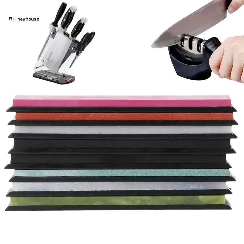

Set of 8 200#-10000# Grit Premium Whetstone Sharpening Stone Pocket Knives Tool Dropship