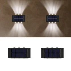 Solar Powered Outdoor Waterproof LED Garden Wall Light for Decorative Illumination (2PCS - White Light)