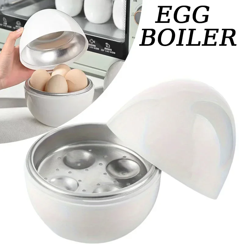 Microwave Egg Steamer Boiler Cookware Easy and Fast 5 Minutes Hard or Soft Kitchen Cooking Tools with A Capacity of 4 Eggs