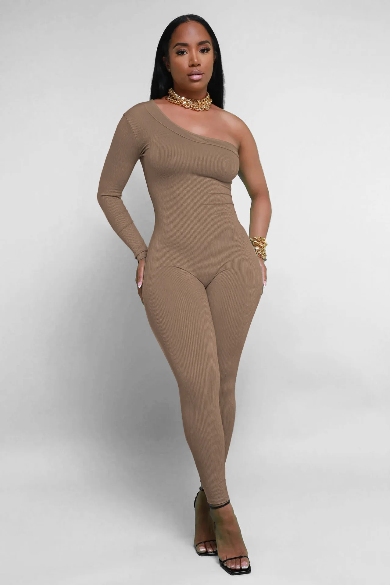 Yoga Jumpsuits for Women One Shoulder Long SleeveWorkout Sport One Piece Suit Romper Casual Streetwear Playsuit Fashion 2023