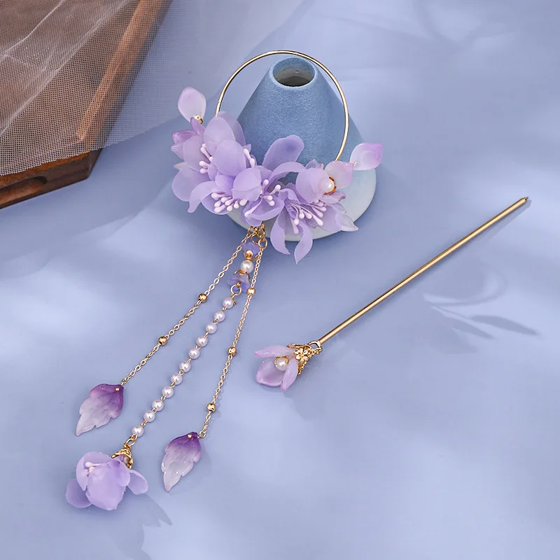 Floral Hair Stick Purple Hair Accessories Purple Purple Hair