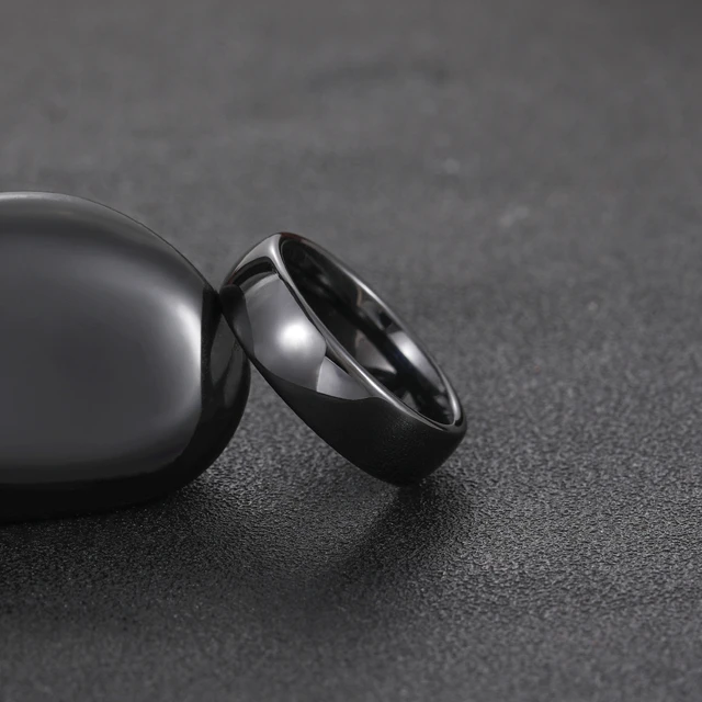 TIGRADE 2/4/6mm bague en céramique noire poli hommes femmes bagues de mariage bande de fiançailles femme bague anti-rayures grande taille 4-14