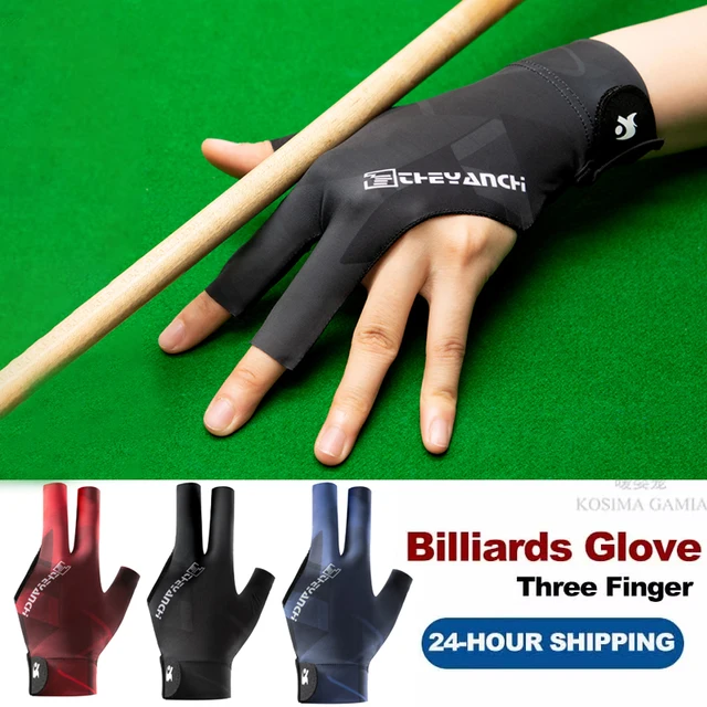 Billiards Glove Left Hand Three Finger Snooker Billiard Glove Non Slip Stickers Elasticity Billiard Training Gloves Accessories 1