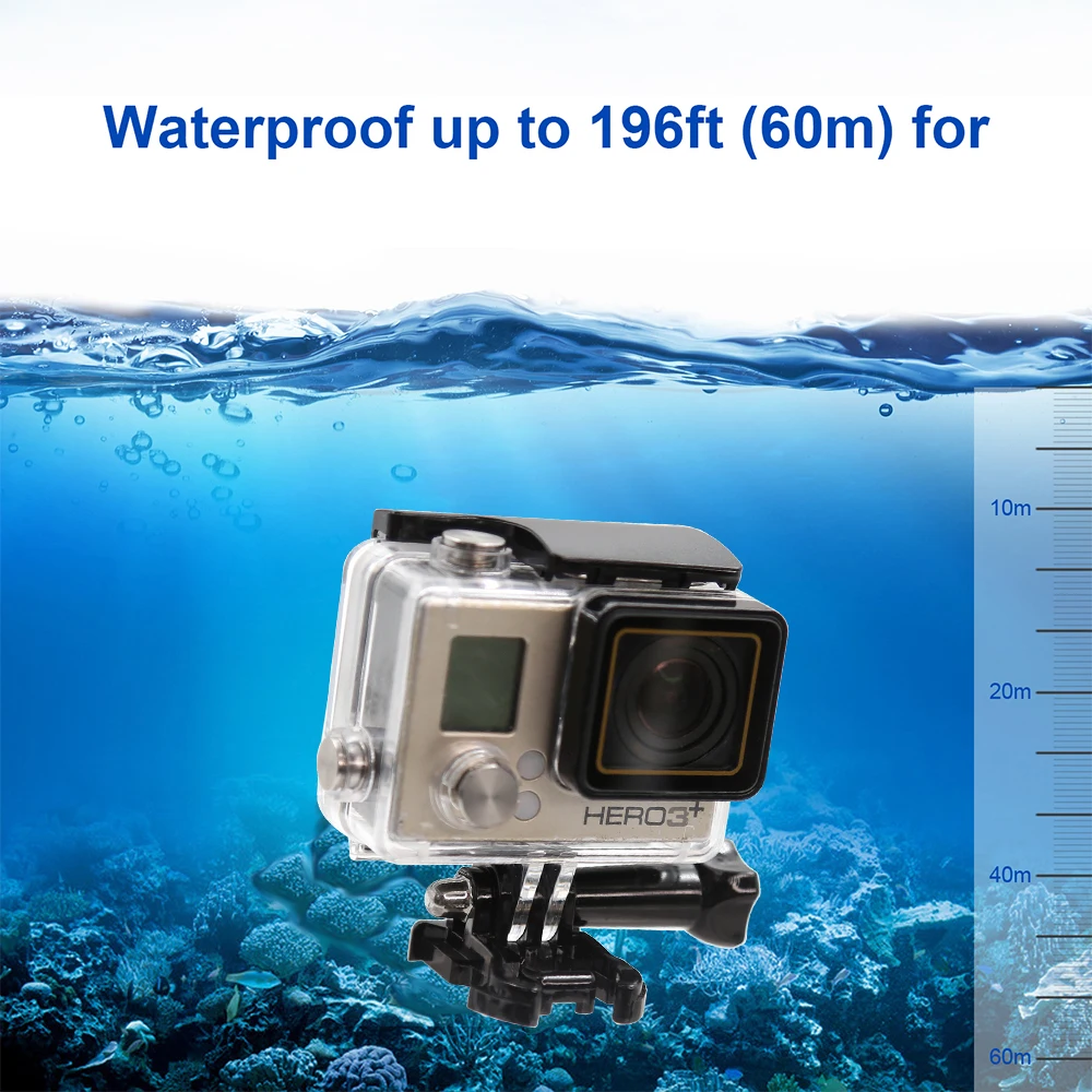 40m Underwater Diving Waterproof Case for GoPro Hero 3+ 4 Plus Cover Housing Mount for Go Pro Action Camera Accessories