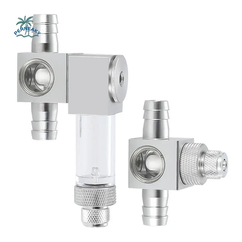 12/16mm Fish Tank CO2 Diffuser Aluminum Alloy Silver CO2 External Atomizer Bubble Counter Aquarium Atomizer