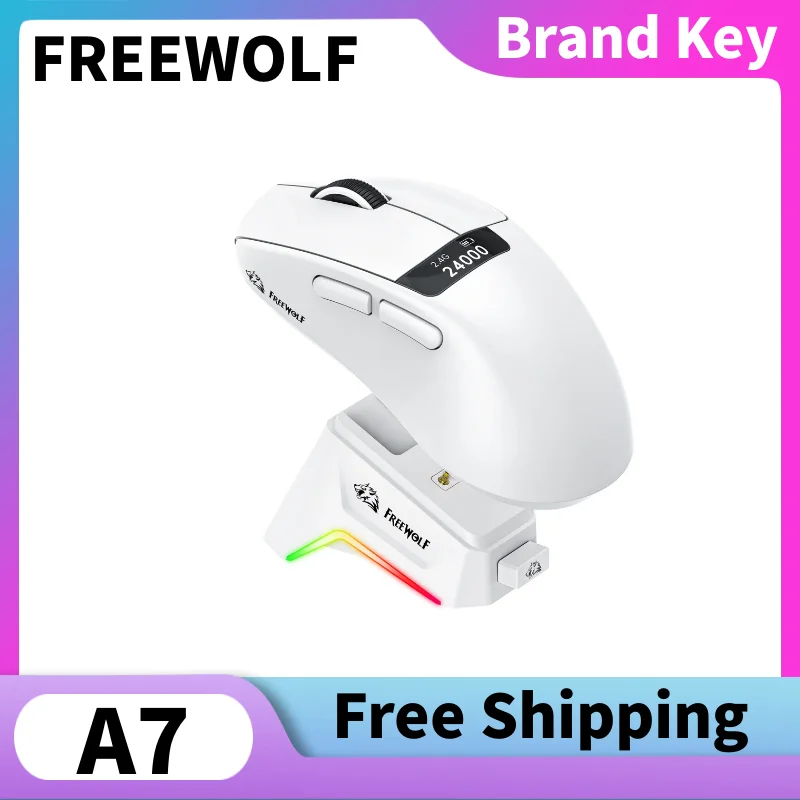 New A7 1000hz Wireless Lightweight Mouse PAW3311 Sensor 24000DPI RGB ...