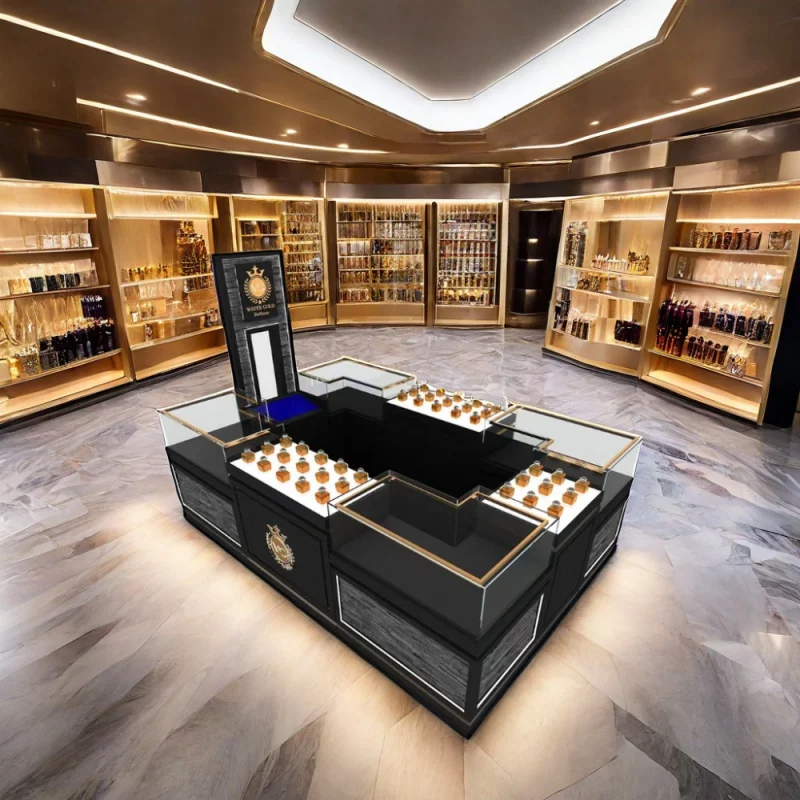 

Custom, High End Kiosk Stands Aromatherapy Furniture Retail Perfume Store Showcase Shopping Mall Perfume Display Kiosk Design
