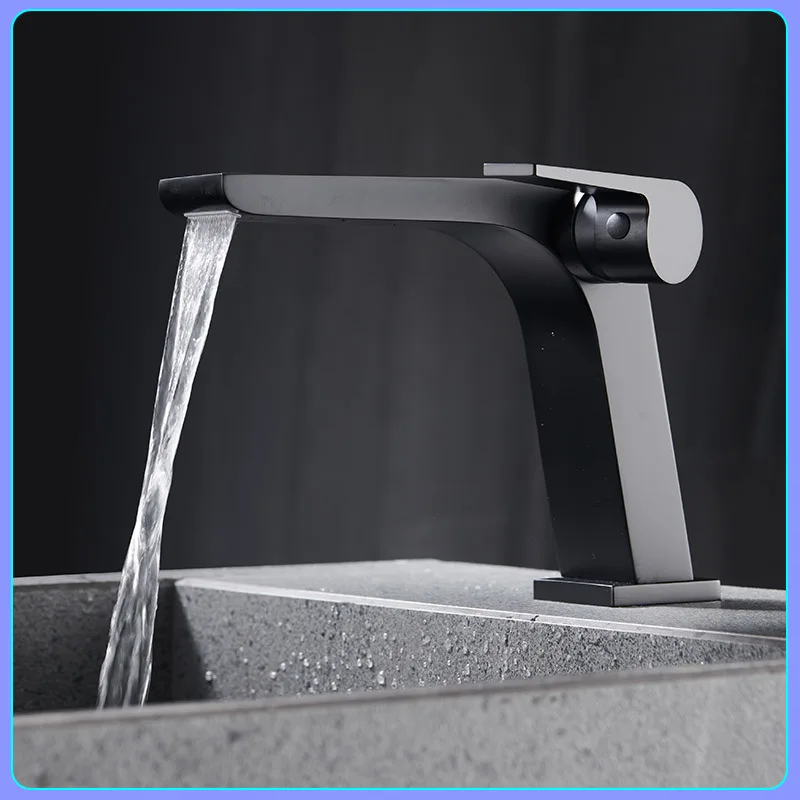 

Basin Faucets Modern Black Bathroom Faucet Waterfall faucets Single Hole Cold and Hot Water Tap Basin Faucet Mixer Taps 855932