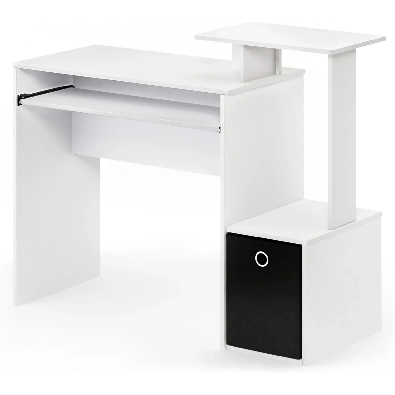 US Econ Multipurpose Home Office Computer Writing Desk, White/Black