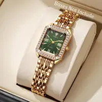 Fashion Rectangle Women Watches Ladies Rhinestone Quartz Watch Bracelet Strap Wristwatch Reloj Mujer（Without Box）