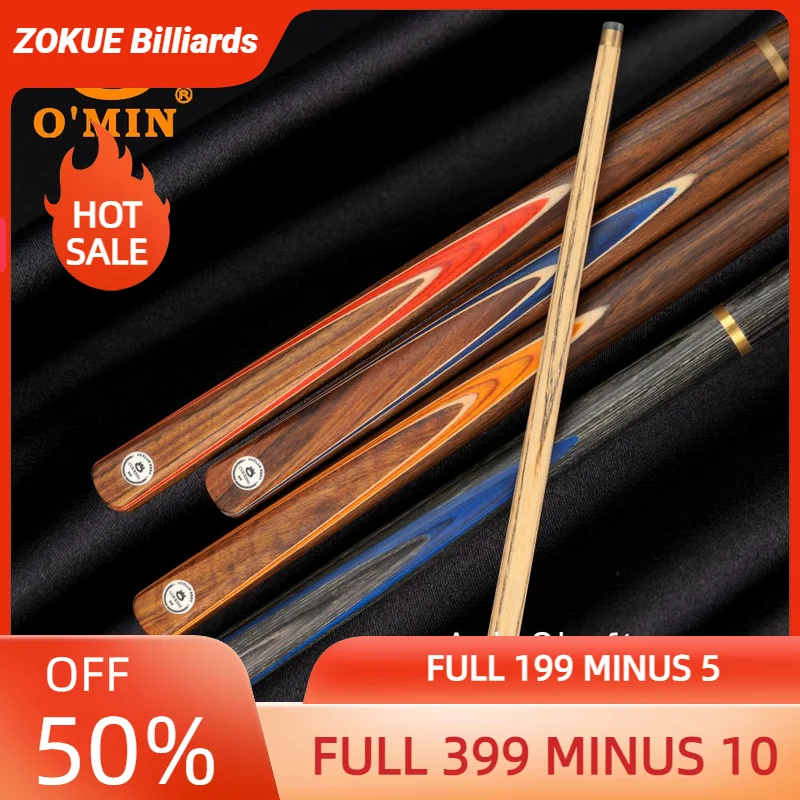 

O'MIN Snooker Cue 3/4 Jointed Cue 57 inch 10-10.2mm Ash Cue OMIN Members Snooker Stick Billiard Cue With Case and Extension Kit