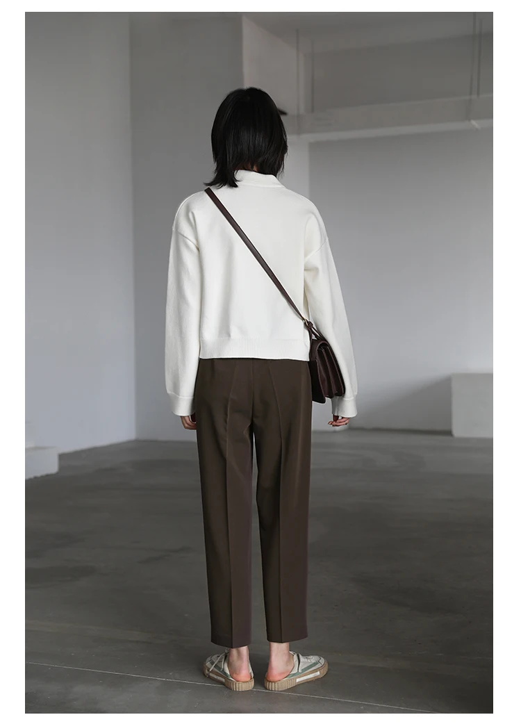 Женский белый свитер-поло CHIC VEN | AliExpress