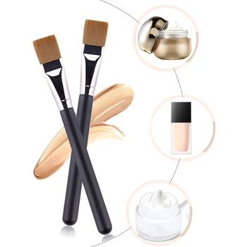 1Pc Professional Wooden Handle Foundation Brush Cream Blending Concealer Makeup Brush Soft Facial Mask Mud Brush Cosmetic Tools - Thumbnail 4