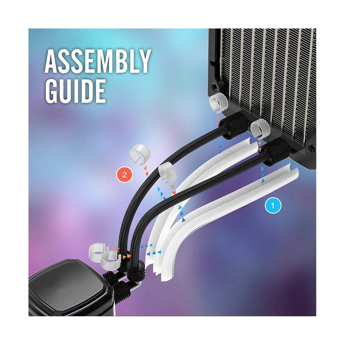 

2Pcs LED Tube Sleeve Soft Tube CPU Liquid Cooler Motherboard Controlled Sync 5V 3Pin ARGB LED Computer Case Lighting