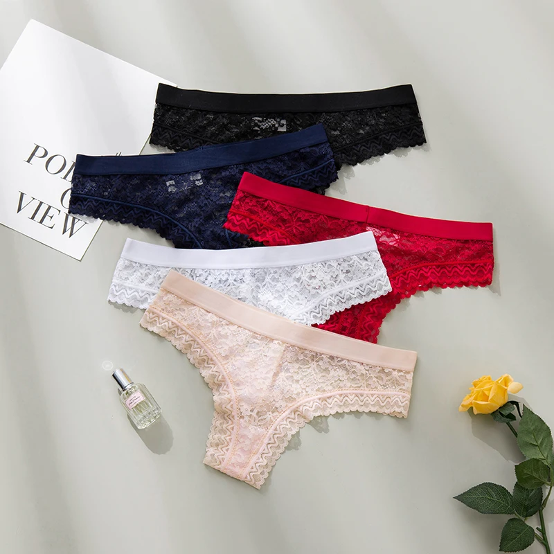 1Pcs Lace Thongs Panties For Women Sexy Transparents Female Low-Rise Solid Underwear Women's Intimates women panties female underwear lace panties womens underwear