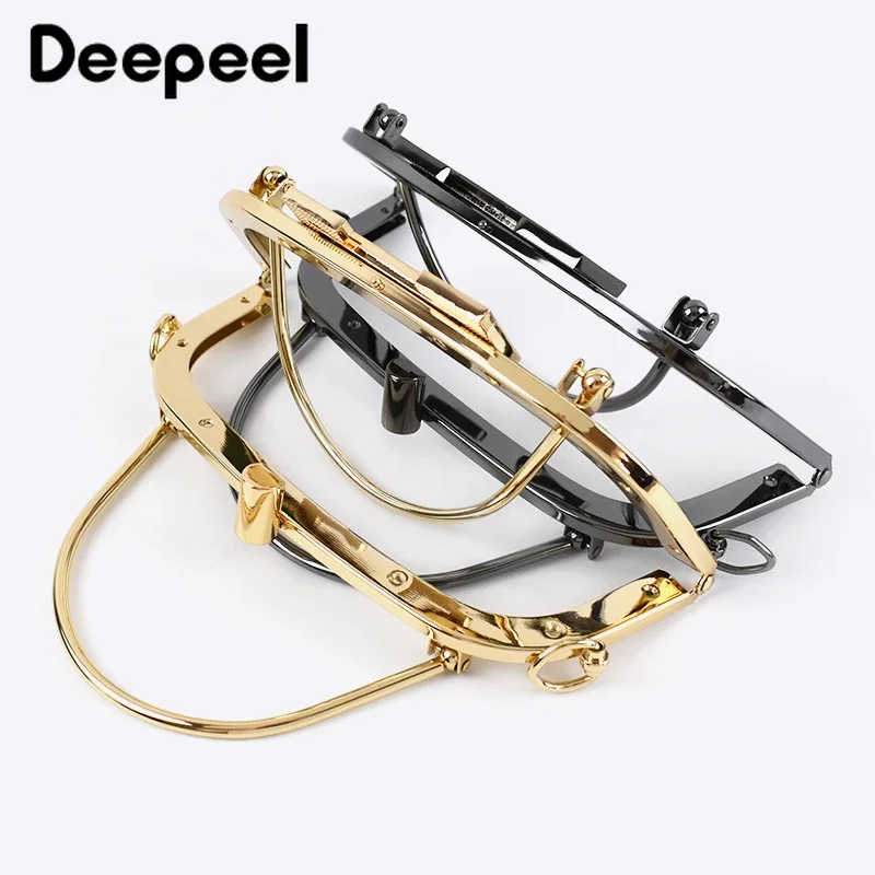 1Pc Deepeel 10*20.5cm Metal Purse Kiss Clasp Bag Lock Frame Buckle Wallet Handle Women DIY Sewing Coin Bags Hardware Accessory