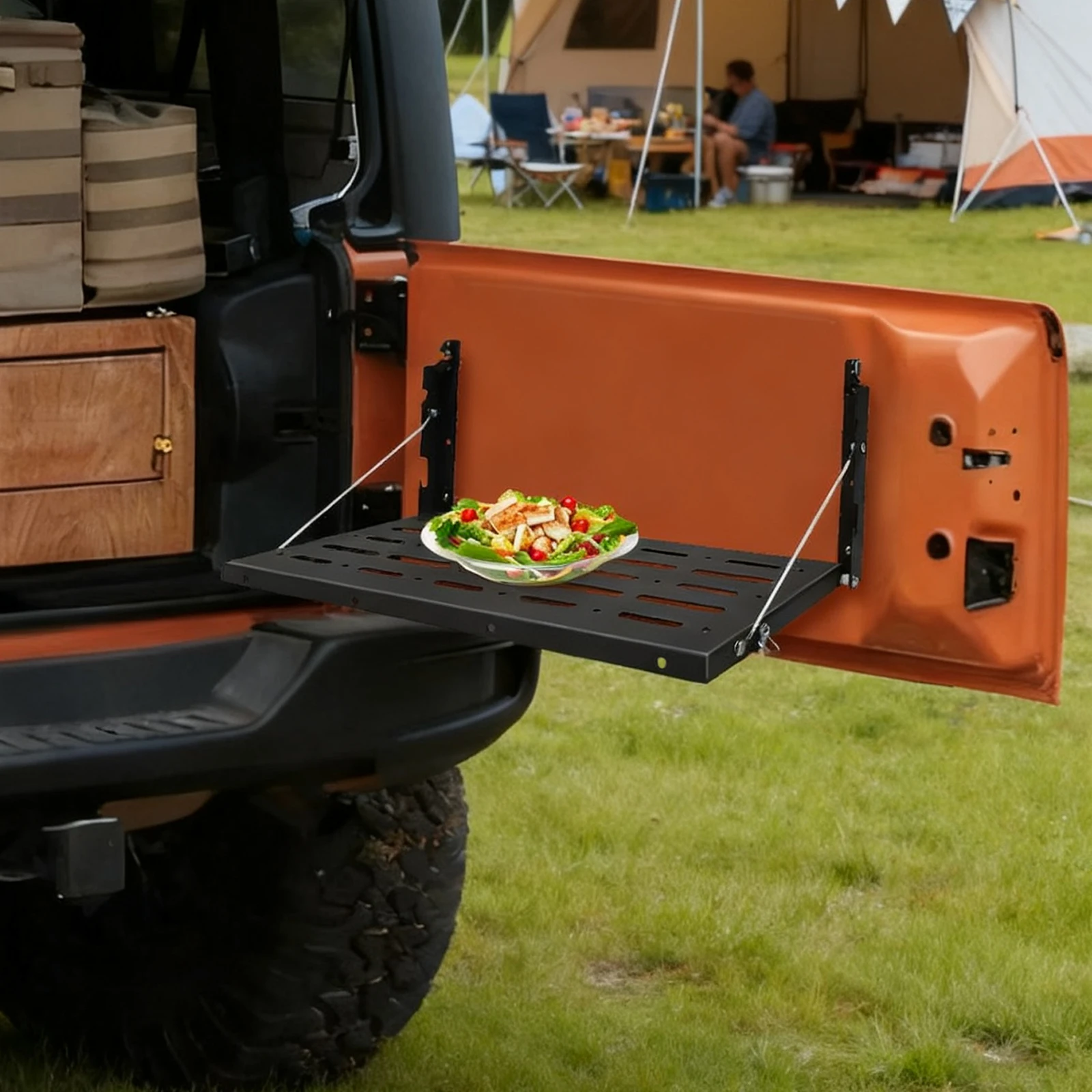 Tailgate Dining Table Stand Dining Table Stand Folding Steel Car Organizer Space Saving Waterproof for SUV Truck Camping Outdoor
