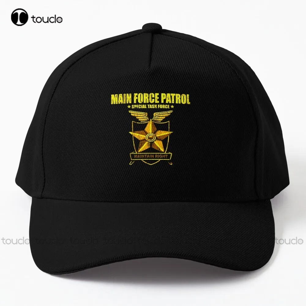 Main Force Patrol Gold Logo Mad Max Fury Berretto Da Baseball Cappelli Da Donna Comodi Migliori Ragazze Sport Street Skateboard Denim Color