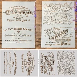 2Pcs A4 French Words DIY Craft Layering Stencils Painting Scrapbooking Stamping Embossing Album Paper Template