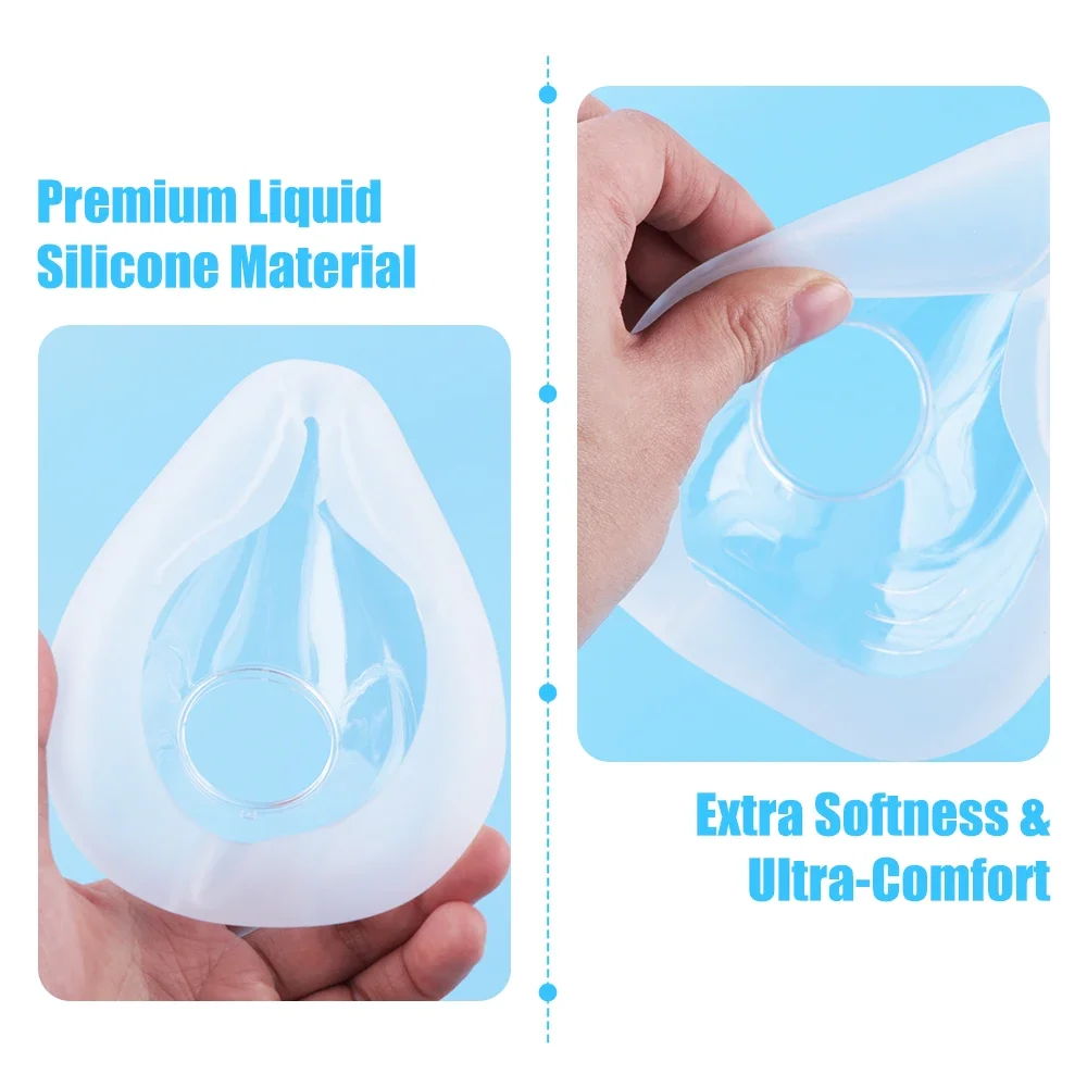 CPAP Full Face Mask Replacement - 1/2 Pack, Nose and Mouth Coverage, Sleep Apnea Relief