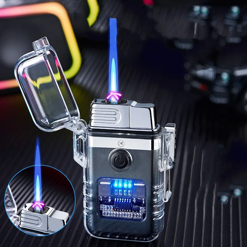 Electric Lighters, Metal Windproof and Waterproof Portable USB Charging