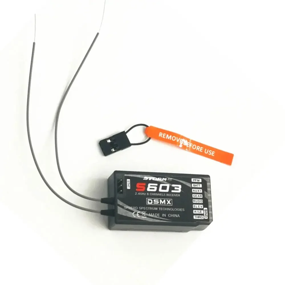 

S603 6CH 2.4G Receiver COMPATIBLE WITH DX6i JR DX7 PPM Support PPM channel for Helicopters Quardcopters RC Airplane DSMX