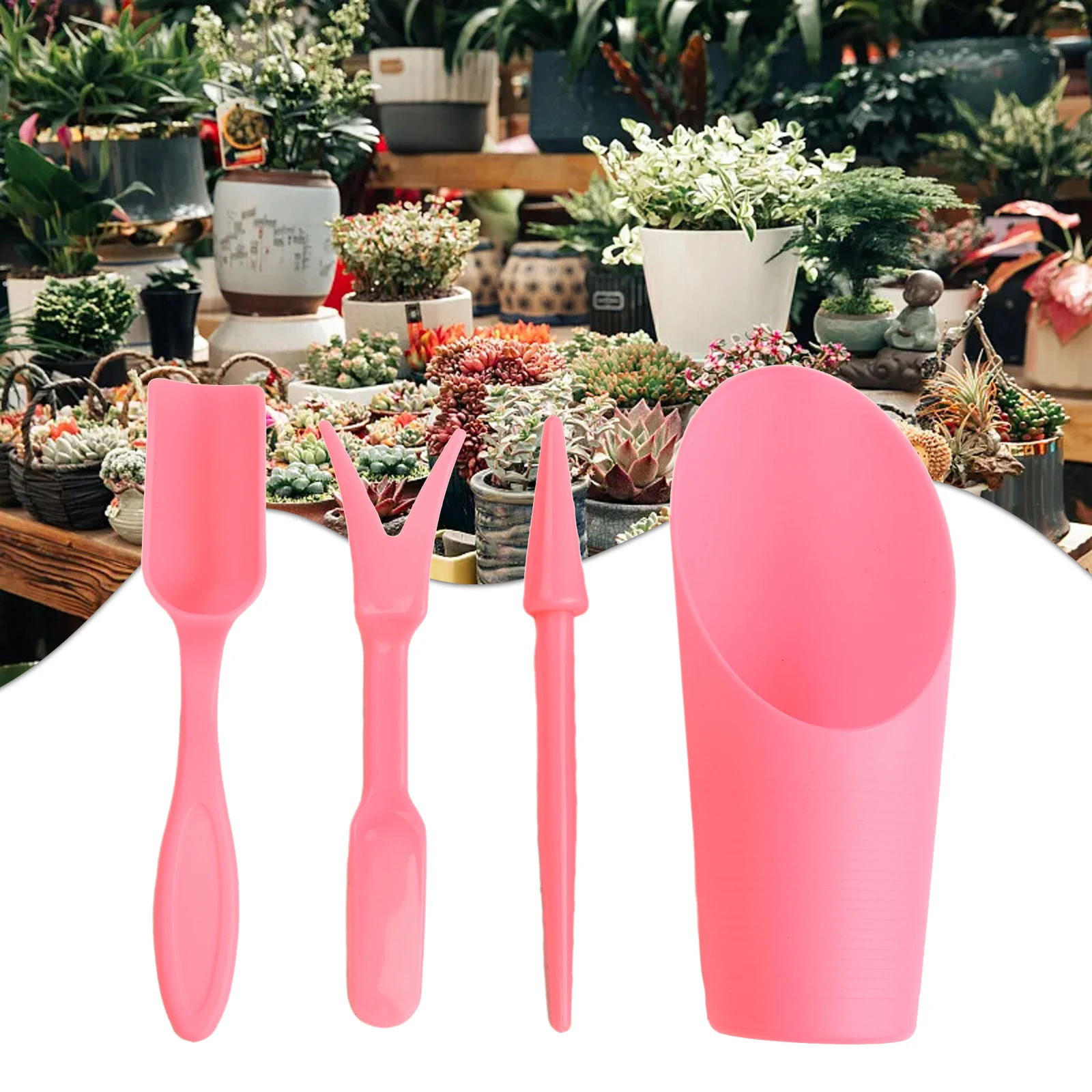

4Pcs/Set Garden Planters Kit DIY Sowing Shovel Bucket Bonsai Succulents SeedlingDrilling Tool Planting Gardening Gadget Tool