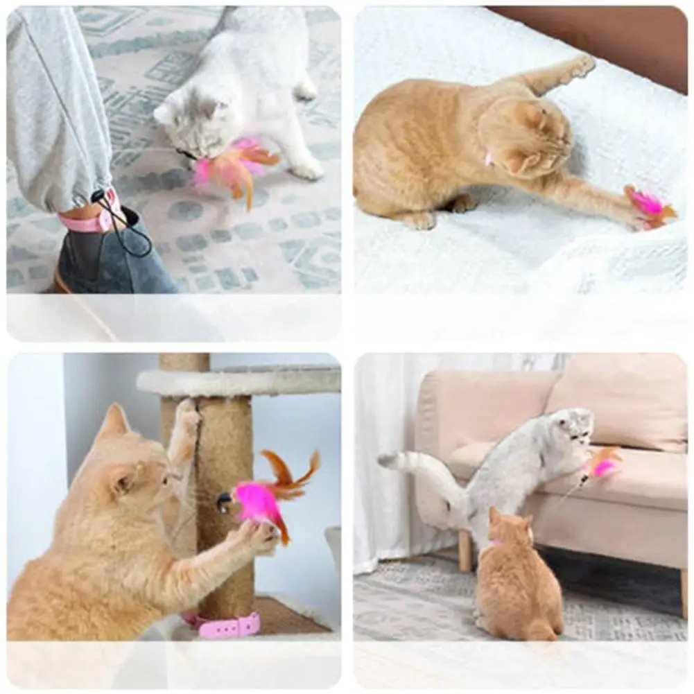 Cat Toys Feather Collar Self-healing Interactive Plaything Funny Cats Stick Multifunctional Collar Kitten Playing Pets Supplies images - 6