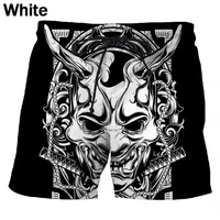 Summer Japanese Tattoo Mask Pattern 3D Print Beach Shorts Men Women Casual Trunks Surfing Board Shorts Swimwear Kids Clothing 2