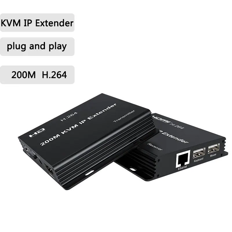 Extendeur Ip Kvm Hdmi 200M, Sur Ip Rj45 Ethernet Cat6 6A Émetteur